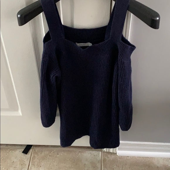 Sweaters - Size medium blue off the shoulder sweater.